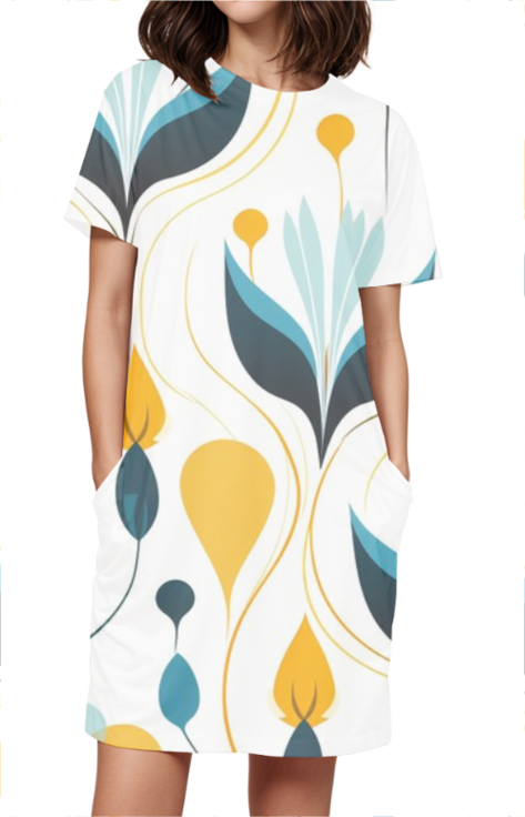 Unique Style: Abstract Print T-Shirt Dress