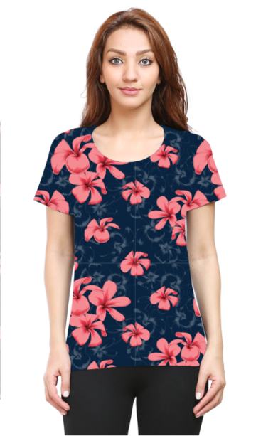 Whimsical Wonders: Pink & Blue Illustrated T-Shirt