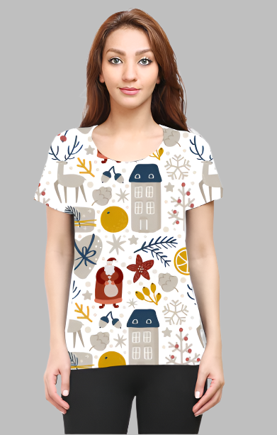 Holiday Style: Christmas Print Cotton Tee